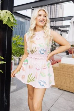 Light Pink Shell All Over Skort