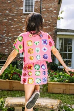 Queen Of Sparkles Green & Pink Rainbow Jewel Skort -Queen of Sparkles soelstudio QOSMarch2023 97 f96ae769 bcd0 4fe4 8df5 6fa44a5fe5bd