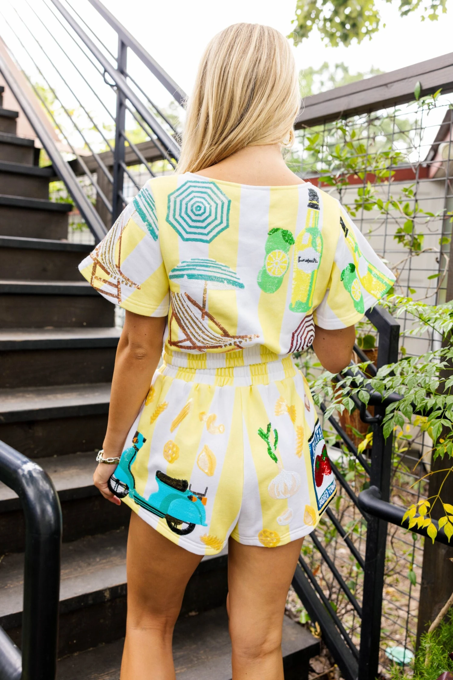 Yellow Stripe Italy Shorts 2 Yellow Stripe Italy Shorts - Image 2