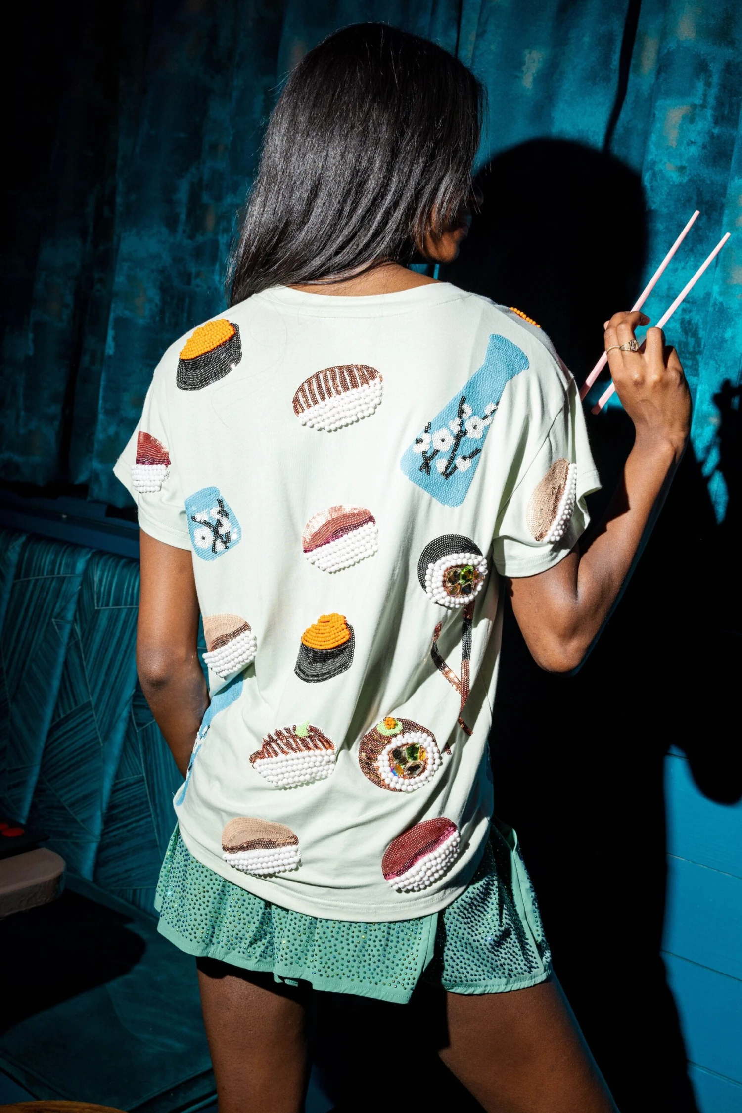 Pale Green Sushi Tee 2 Pale Green Sushi Tee - Image 2