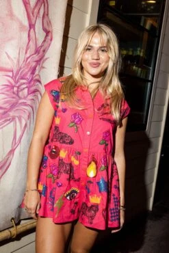 Hot Pink Icon Collar Romper -Queen of Sparkles soelstudio QOS JUNE 563