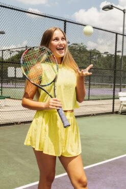Queen Of Sparkles Yellow Rhinestone Active Tank