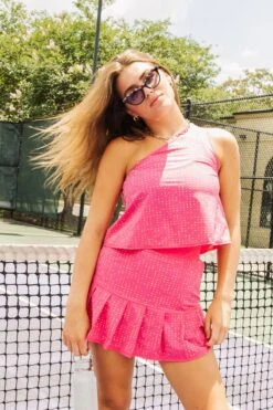 Queen Of Sparkles Hot Pink Rhinestone Tennis Skort